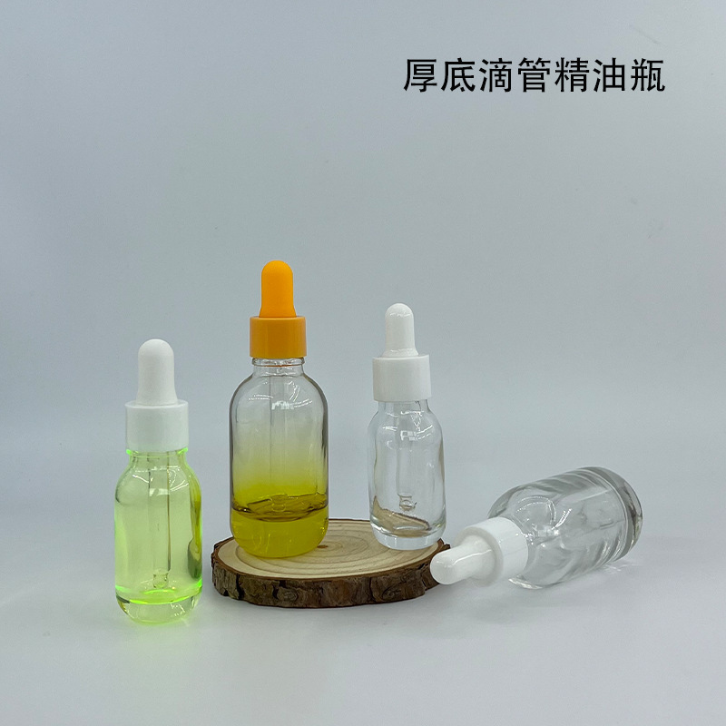 ラウンドショルダー厚底スポイトエッセンシャルオイルボトル 30 ミリリットル透明ガラスエッセンスボトル 10 ミリリットルオリジナル液体ボトルスポット卸売|undefined