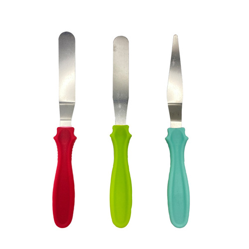 Cake spatula cream spatula oil brush food grade baking tools set shovel stainless steel kitchen scraper knife three-piece set