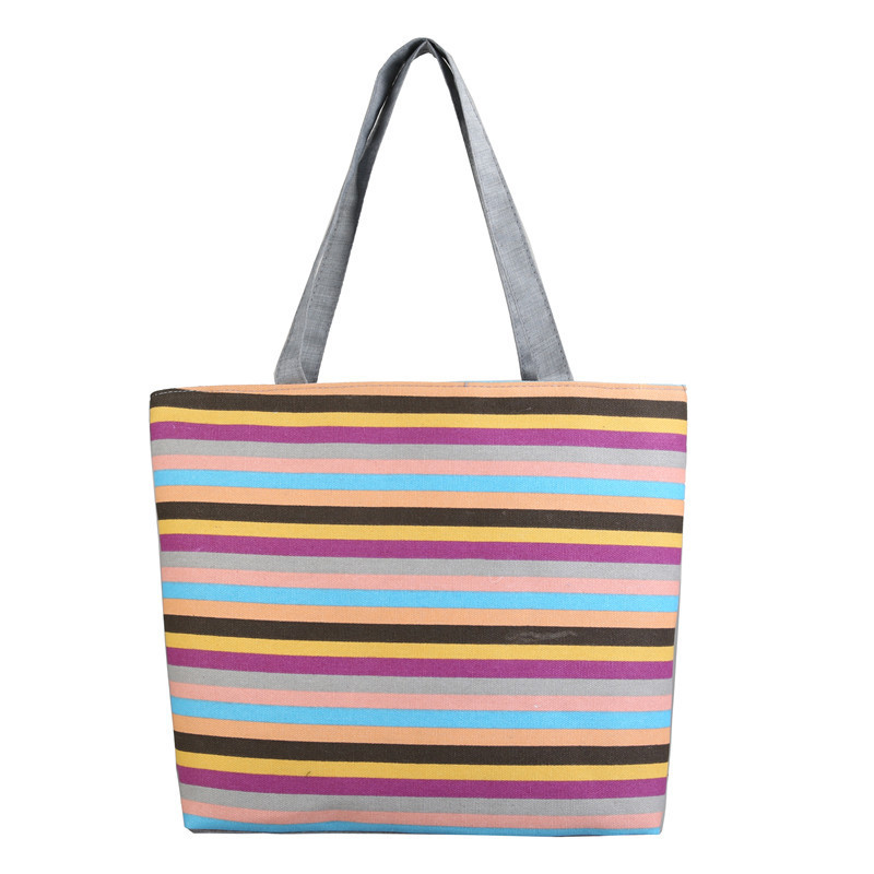 225g Weight Polyester Lining Material Zipper Closure Type Double Shoulder Straps Strap Type Canvas Bag Bags Type Casual, Daily Occasion Canvas Material Rainbow Pattern All Seasons Season Women's Gender Basic, Classic Style Style Medium Size Women's Medium Canvas Rainbow Basic Classic Style Zipper Canvas Bag 28