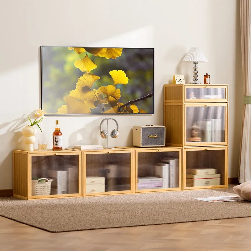 Tv Cabinet 2025 New Living Room Home Coffee Table Combination Small Apartment Solid Wood Floor Cabinet Storage Bedroom