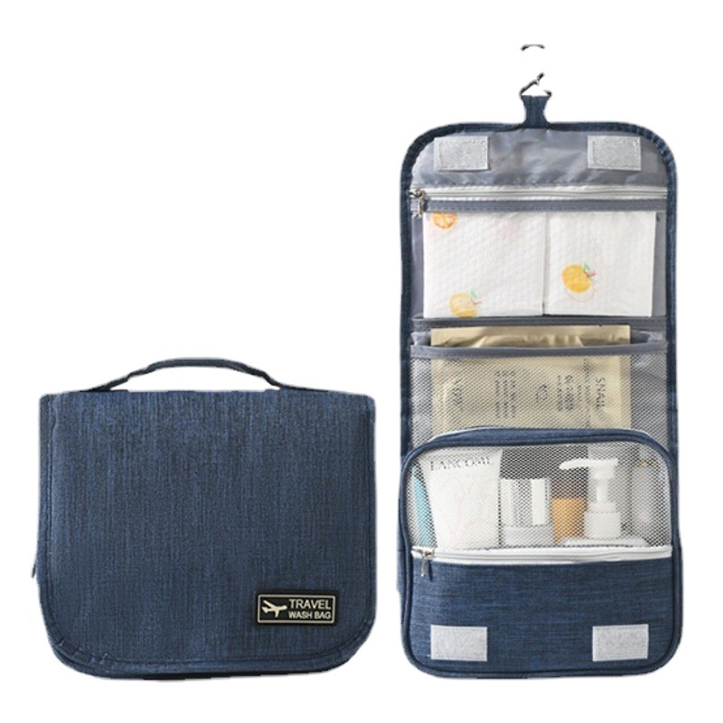 Business Makeup Storage Bag, Large-Capacity Portable Multi-Functional Hook Foldable Hanging Dry and Wet Separation Toiletry Bag