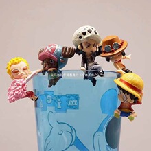 正版散货 海贼王航海王 杯缘摆件 茶友装饰 Q版路飞 玩偶手办模型