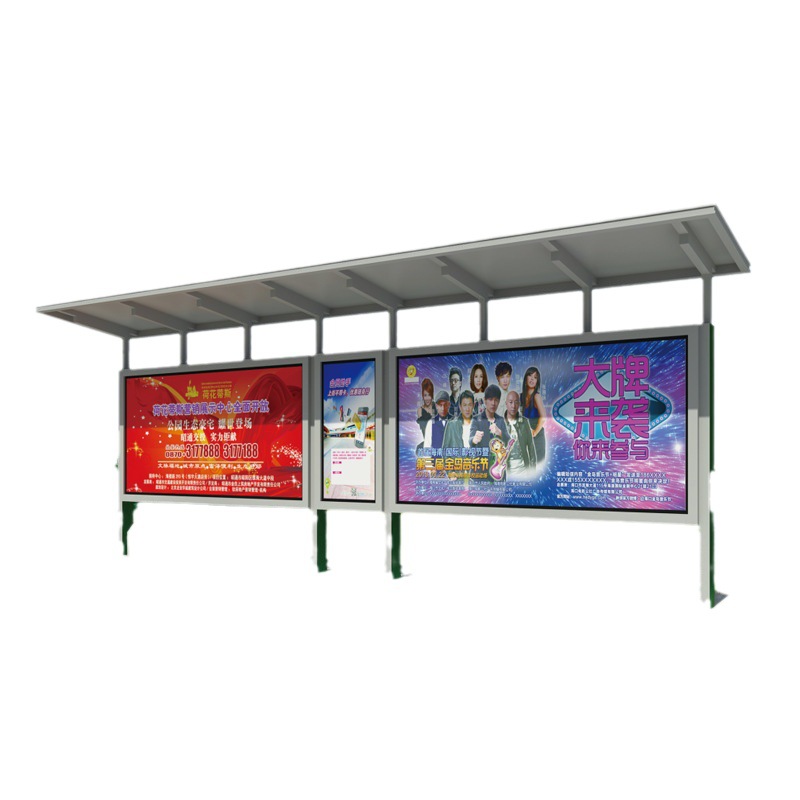 厂家候车亭太阳能不锈钢仿古现代简约智能乡村站牌招呼站公交站台