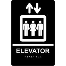 跨境专供铝塑板标识牌立体盲文电梯楼梯elevator sign凸起标牌