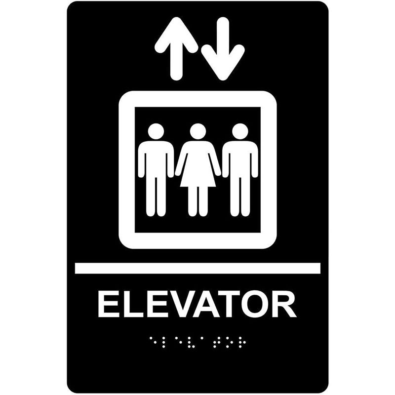 跨境专供铝塑板标识牌立体盲文电梯楼梯elevator sign凸起标牌