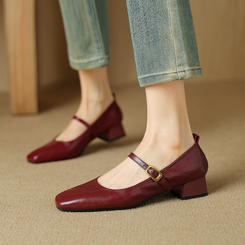 CHIKO Yiesha Square Toe Block Heels Mary Jane Shoes