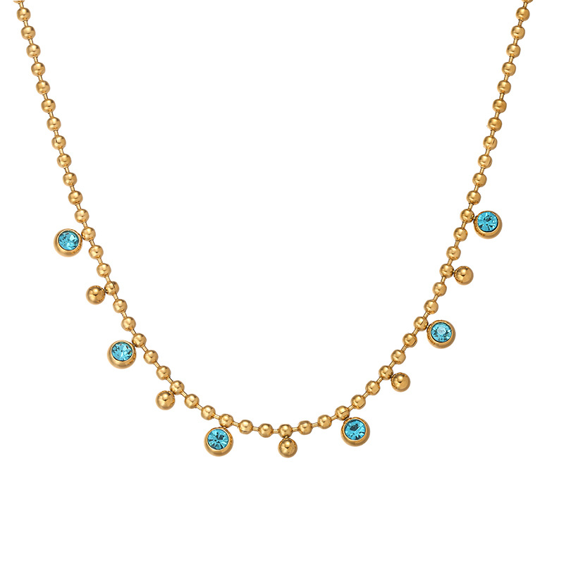 Geometric Pattern All Seasons Season Wholesale Jewelry Classic Style Geometric Titanium Steel Plating Ball Chain Necklace