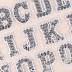 Computer Embroidered Glitter Letter Combination Embroidery Badge Patch for Clothing Shoes Hats Accessories Hole Repair Patch Fabric Patch