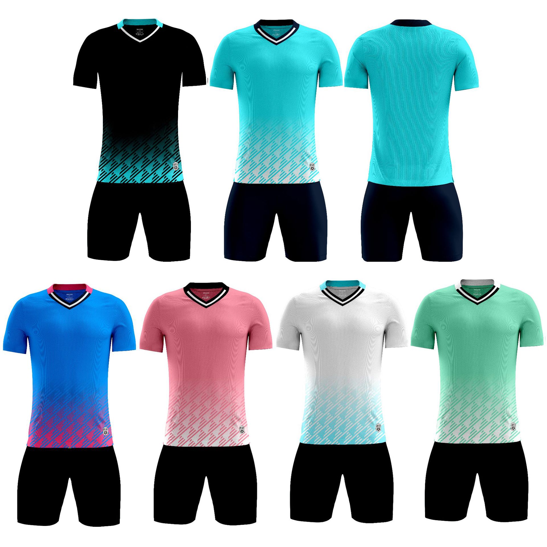 Maillot de Football pour enfants, maillot d'équipe de jeu pour hommes, entraînement d'été, Double poche, manches courtes, maillot de Football pour enfants_voghion.com