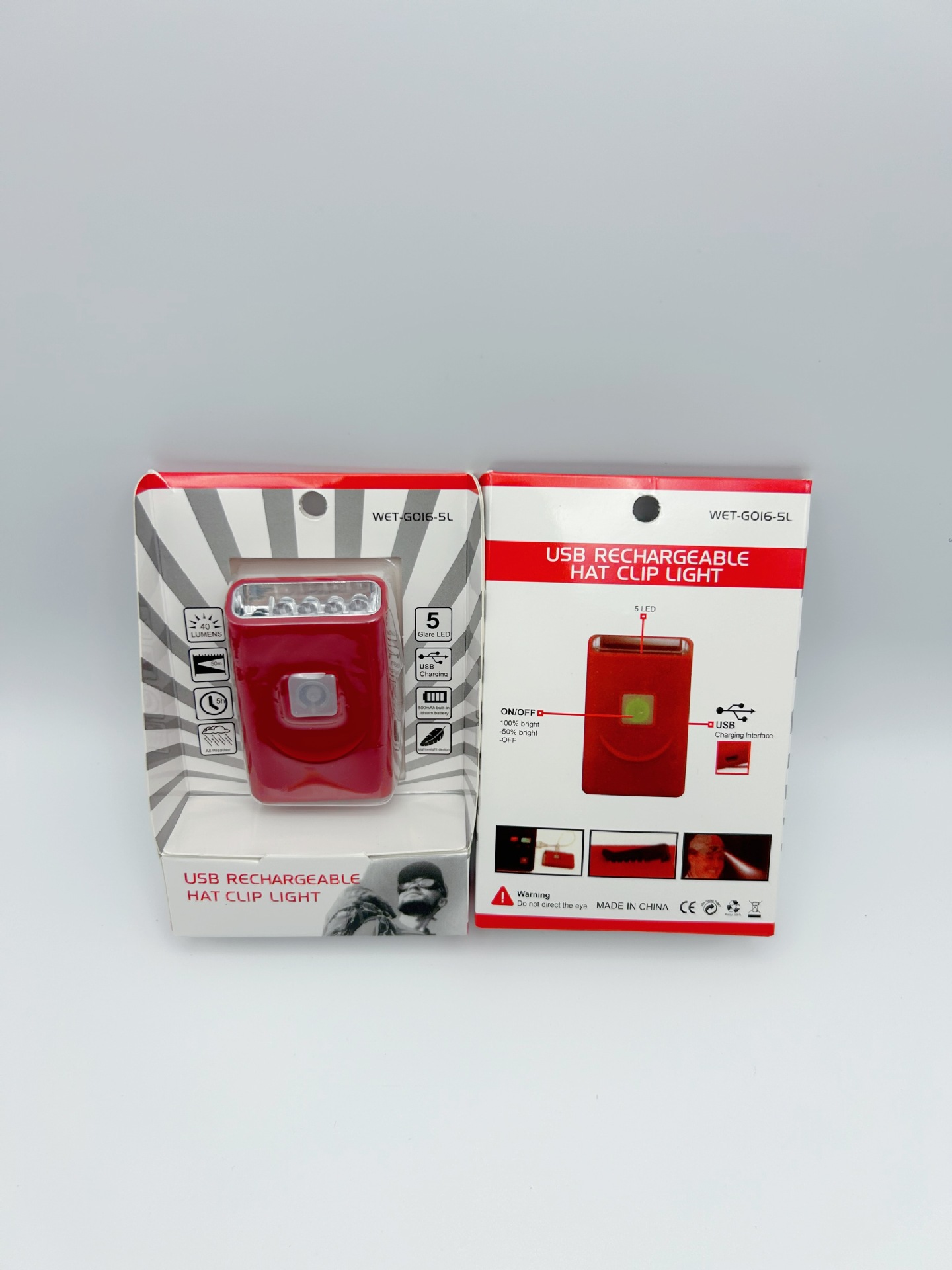 Lámpara de pesca LED conveniente, lámpara de sombrero con sensor de clip, batería de litio de gran capacidad especial para exteriores, súper batería de espera