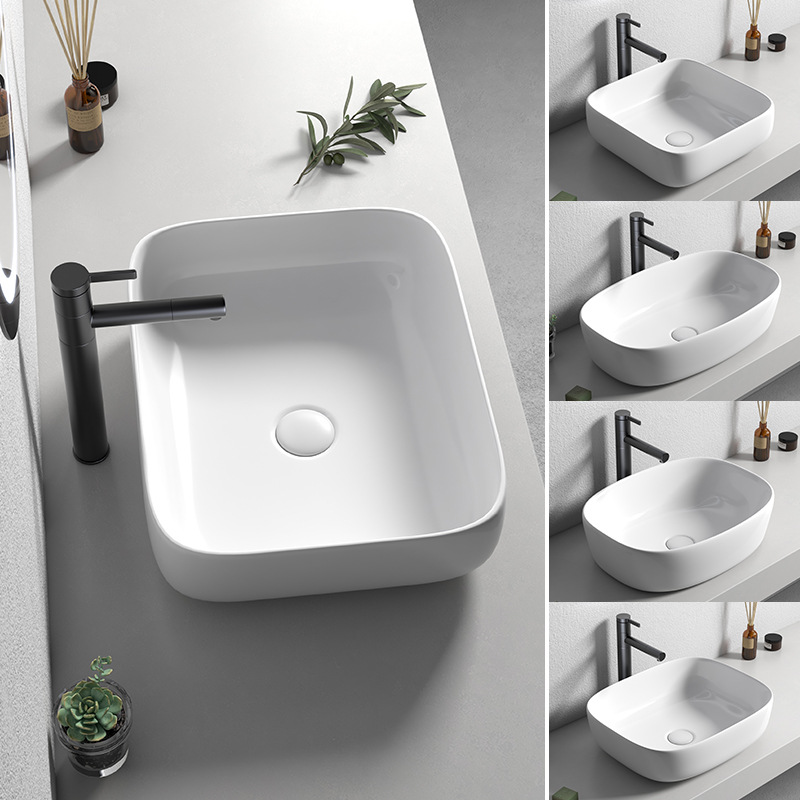 Nórdico simple mesa de lavabo cuadrado de cerámica lavabo del hogar lavabo único Cuenca del arte pequeño tamaño