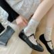 Socks Women's Polo Dot Lace Piled Socks Spring and Summer Thin Breathable Sweat Absorbing Mid-tube Socks Ballet Style Korean Style Mid-tube Socks