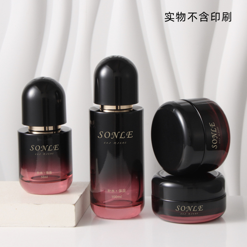 新しいシンプルなプッシュ式ローションエッセンス化粧品包装材50gクリームボトル詰め替えボトル|undefined