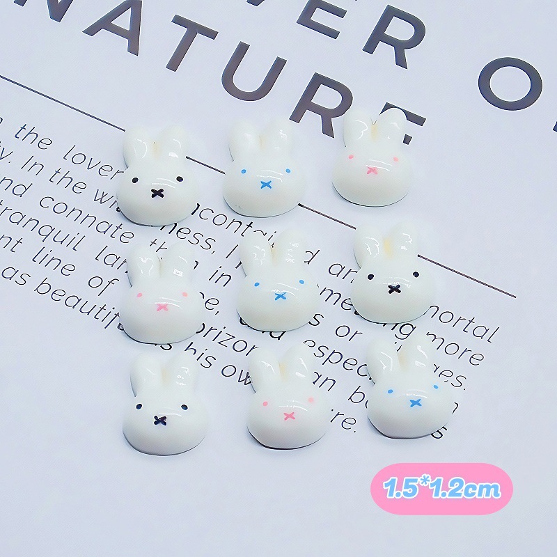 Miffy adorable cabeza de conejo resina de manicura accesorios hechos a mano pegamento crema diy clip para el cabello accesorios para el cabello con cáscara de teléfono móvil agujero zapatos agujero image 4