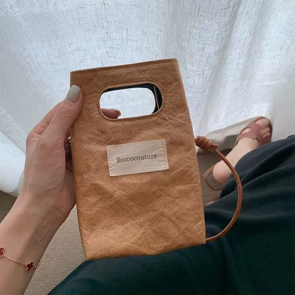 Модная нишевая ретро-сумка для телефона из бумаги DuPont, сумка через плечо на одно плечо, прочная сумка из крафт-бумаги