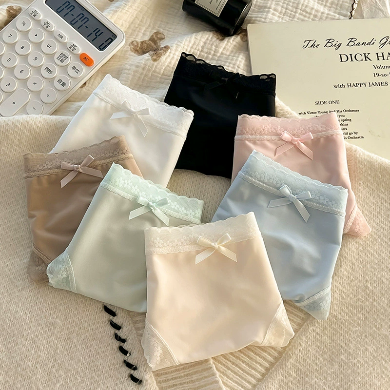 Cream summer ultra thin silk pants, triangular trousers, face mask, no trace