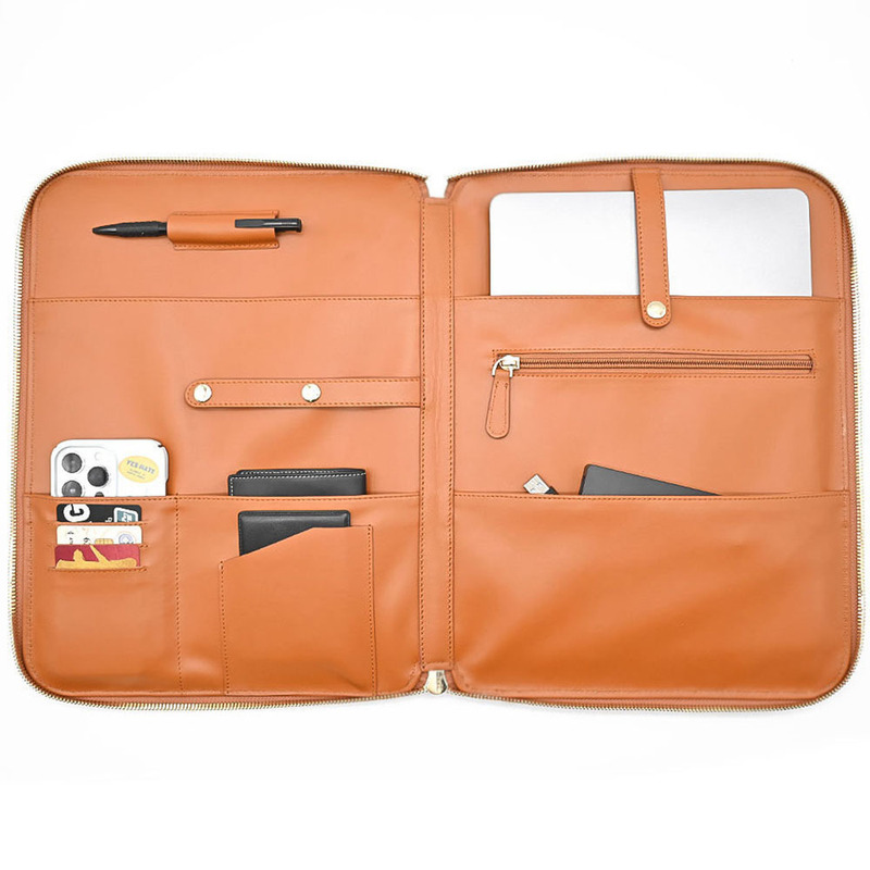 Customized Office-Use Leather Folder, Multifunctional Pu Manager Folder, Can Hold Tablet Computers, Label Production Available