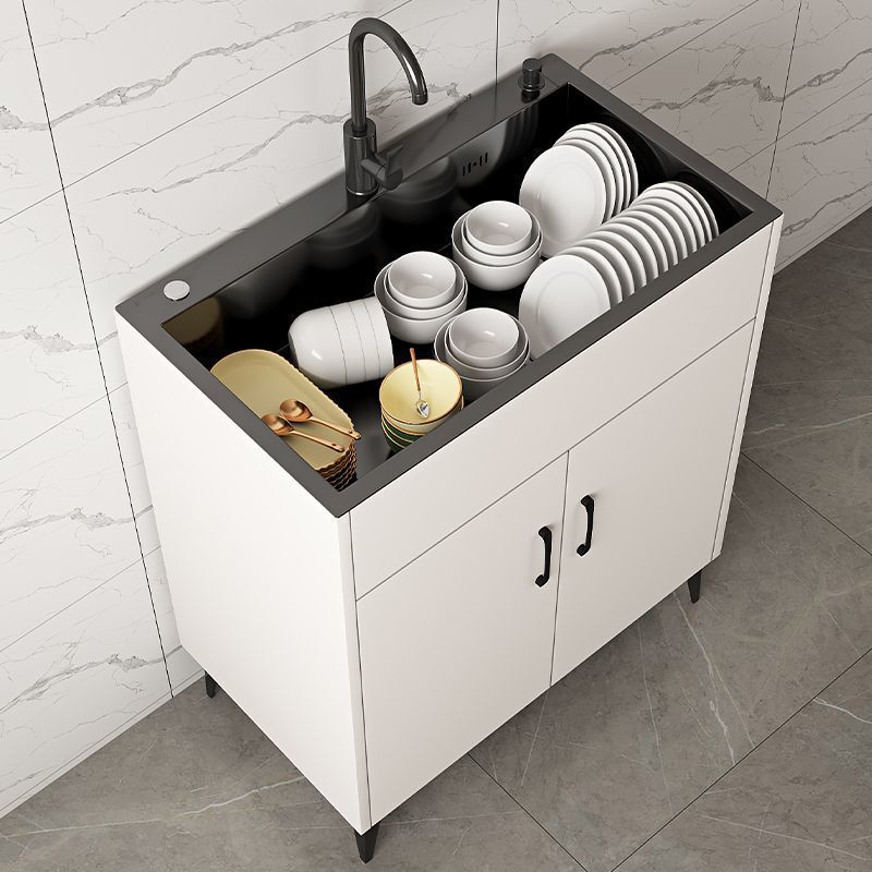 Kitchen Cabinet Stainless Steel Sink Cabinet Single/Double Sink with Faucet Office Washbasin Integrated Factory