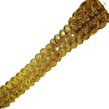 3,5 cm de ancho de oro y plata, mariposa, encaje ondulado, correas de doble oreja, lentejuelas, encaje étnico, accesorios de ropa, decoración