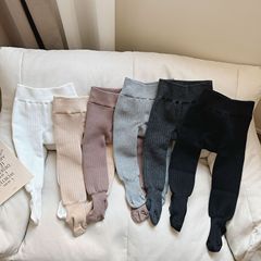 兒童連褲襪子秋冬加絨加厚2023新款女童純色打底褲襪韓國童裝批發