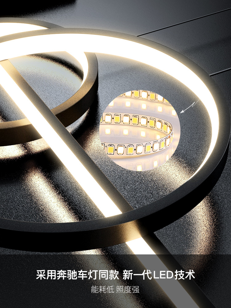 Chandelier de comedor moderno y simple 2024 nuevo bar doméstico de estilo pequeño mesa de comedor creativa minimalista lámpara de tira larga