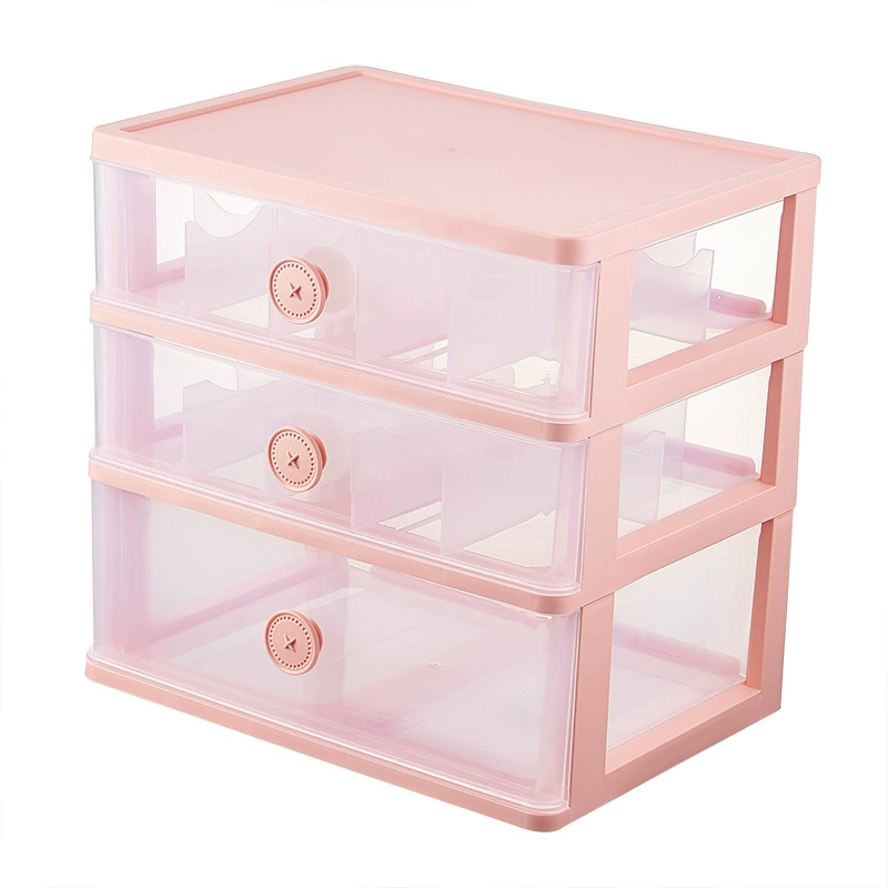Прозрачная многоуровневая коробка для хранения нижнего белья и носков — 3 в 1, розовая, варианты: 3/4/5 слоев