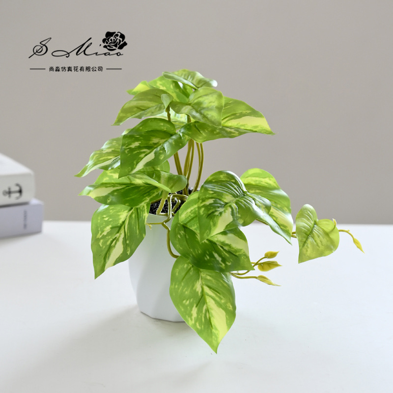 Flor artificial planta verde colgante cesta tortuga hoja pequeño bonsai flor artificial interior decoración creativa maceta artificial