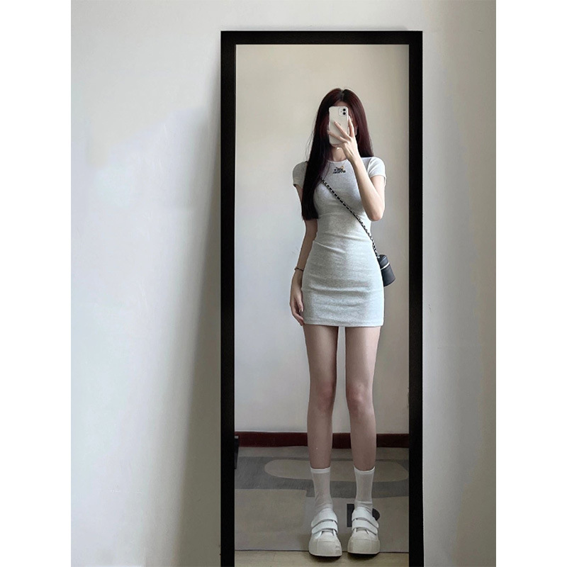 Sweet Spice Girl Tight-Fit dress Women's Summer Pure Style Short-fit Waist-wrapped Hip dress Sexy Slim-fit Skirt Sweet Spice Girl Tight-Fit dress Women's Summer Pure Style Short-fit Waist-wrapped Hip dress Sexy Slim-fit Skirt