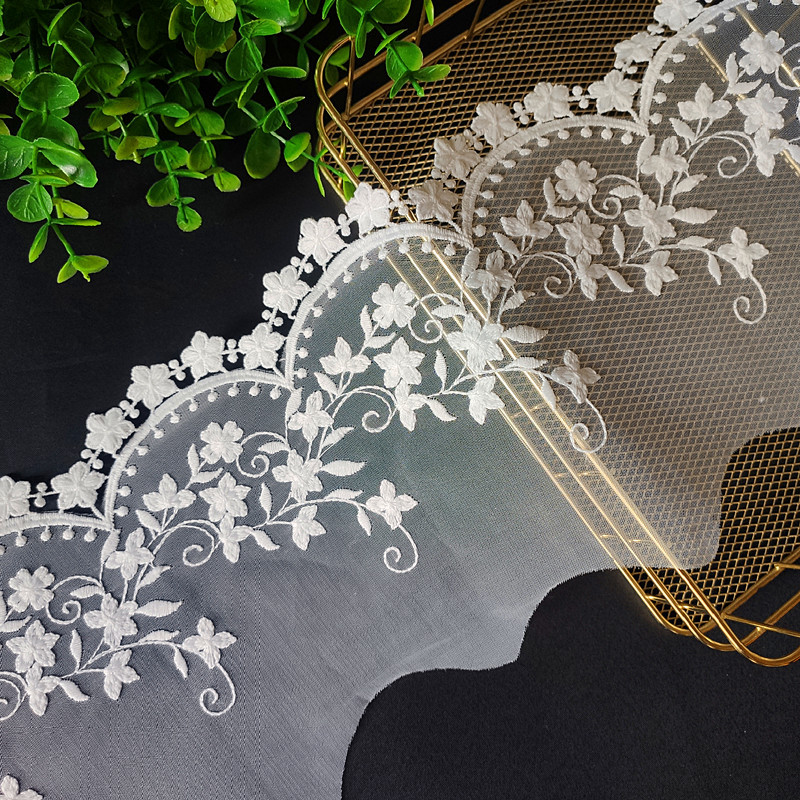 天腾厂家批发人丝网纱刺绣花边童装服装家纺女装裙摆袖口装饰辅料