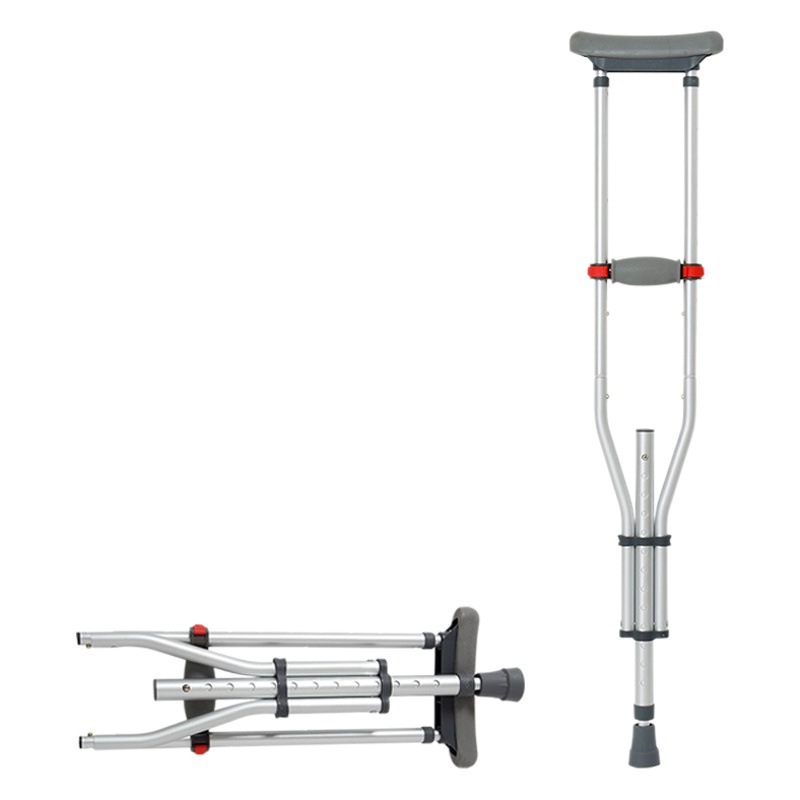 Muletas de axila muletas de aleación de aluminio Muletas dobles médicas antideslizantes ayuda para caminar para los ancianos muletas discapacitadas muletas individuales ajustables