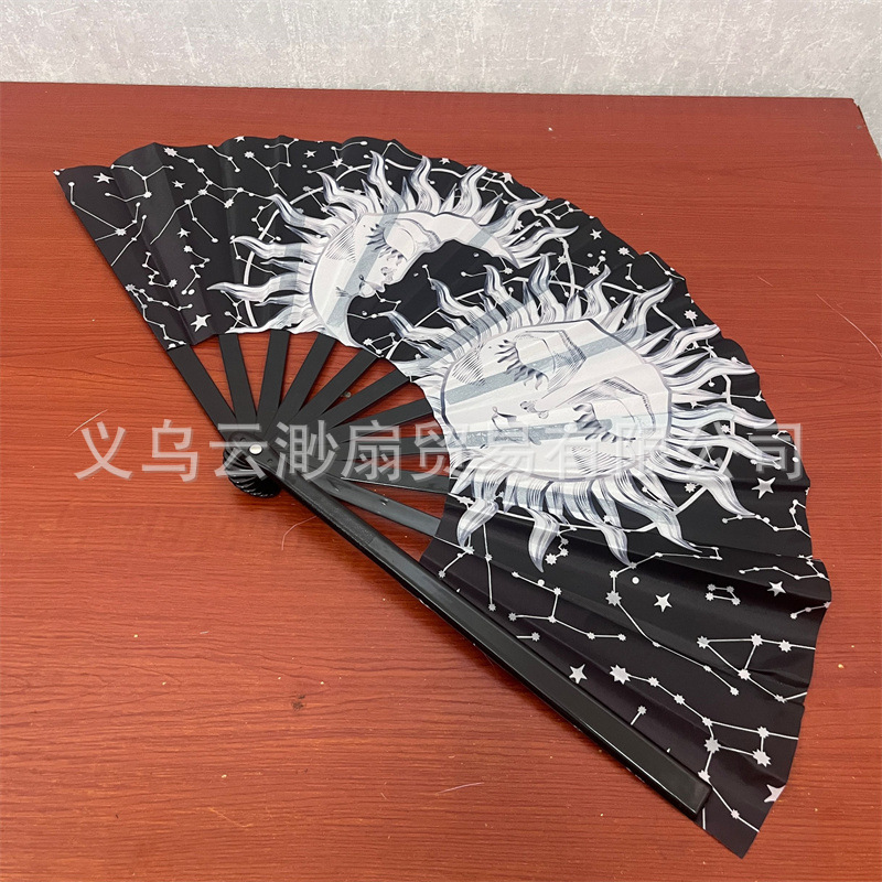 Personalizado a medida, impresión a doble cara, ventilador publicitario, estilo caliente de Amazon, ventilador plegable de 10 pulgadas y 8 pulgadas, ventilador de kung fu