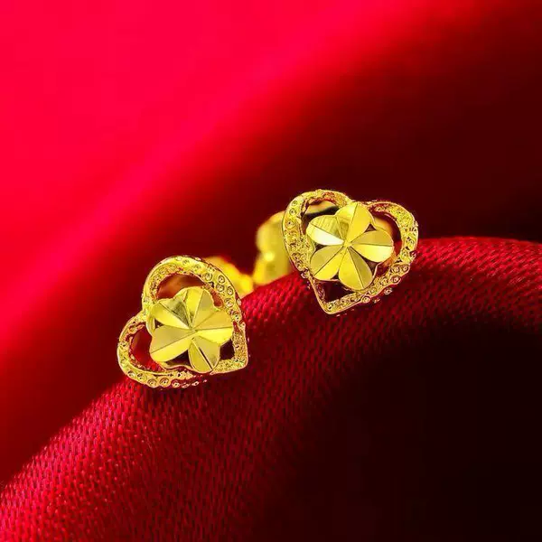 Earrings, flowered