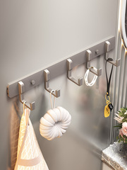 免打孔槍灰掛鈎排鈎壁掛太空鋁浴室玄關勾衛生間門後掛鈎衣鈎粘鈎