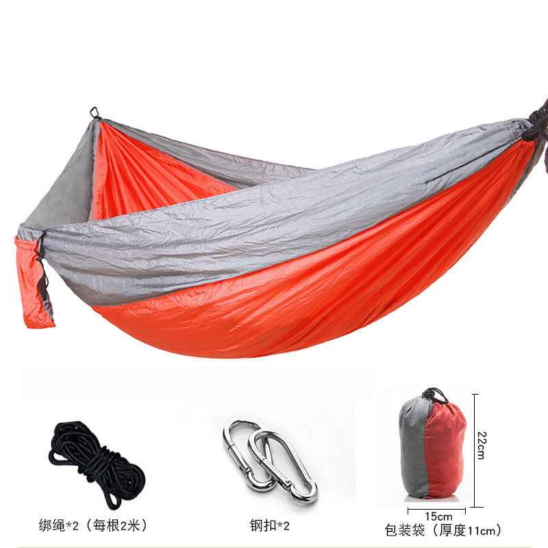 Venta directa de fábrica al aire libre individual doble paracaídas tela hamaca a juego nailon swing ancho hamaca de ocio interior image 15