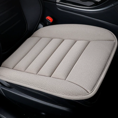 Cross-Border Car Seat Cushion, Simple, Skin-Friendly and Comfortable, Summer Cooling Cushion, Single Piece, Breathable Cotton and Linen, Universal for All Seasons, Car Seat Cushion