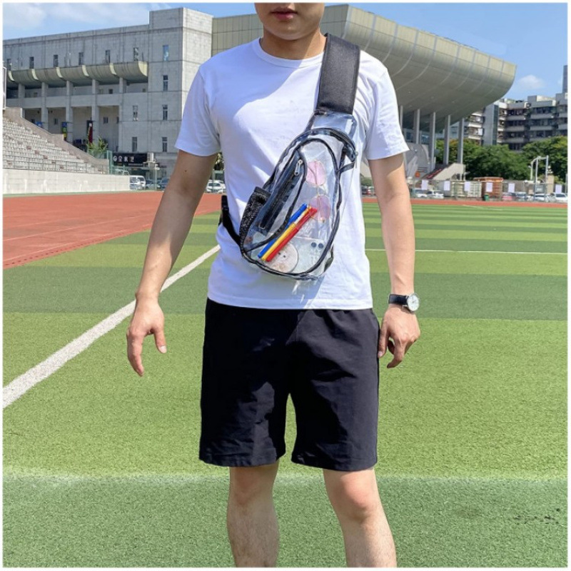 Amazon nuevo stock PVC backpack transparente mochila de pecho casual para estadios de senderismo o conciertos