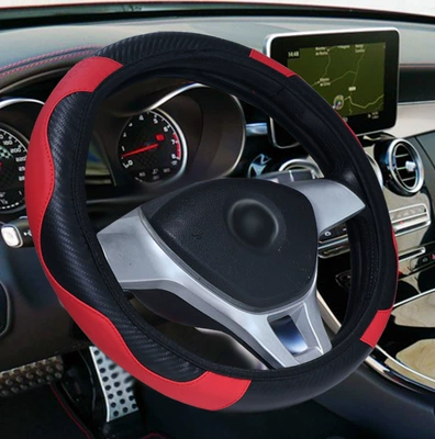 Cross-border e-commerce explosions car steering Steering wheel cover - black-red-38cm