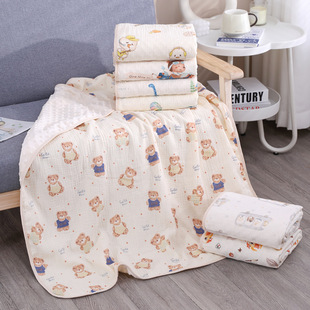 Baby gauze beanie blanket newborn thin soothing blanket baby out blanket push blanket