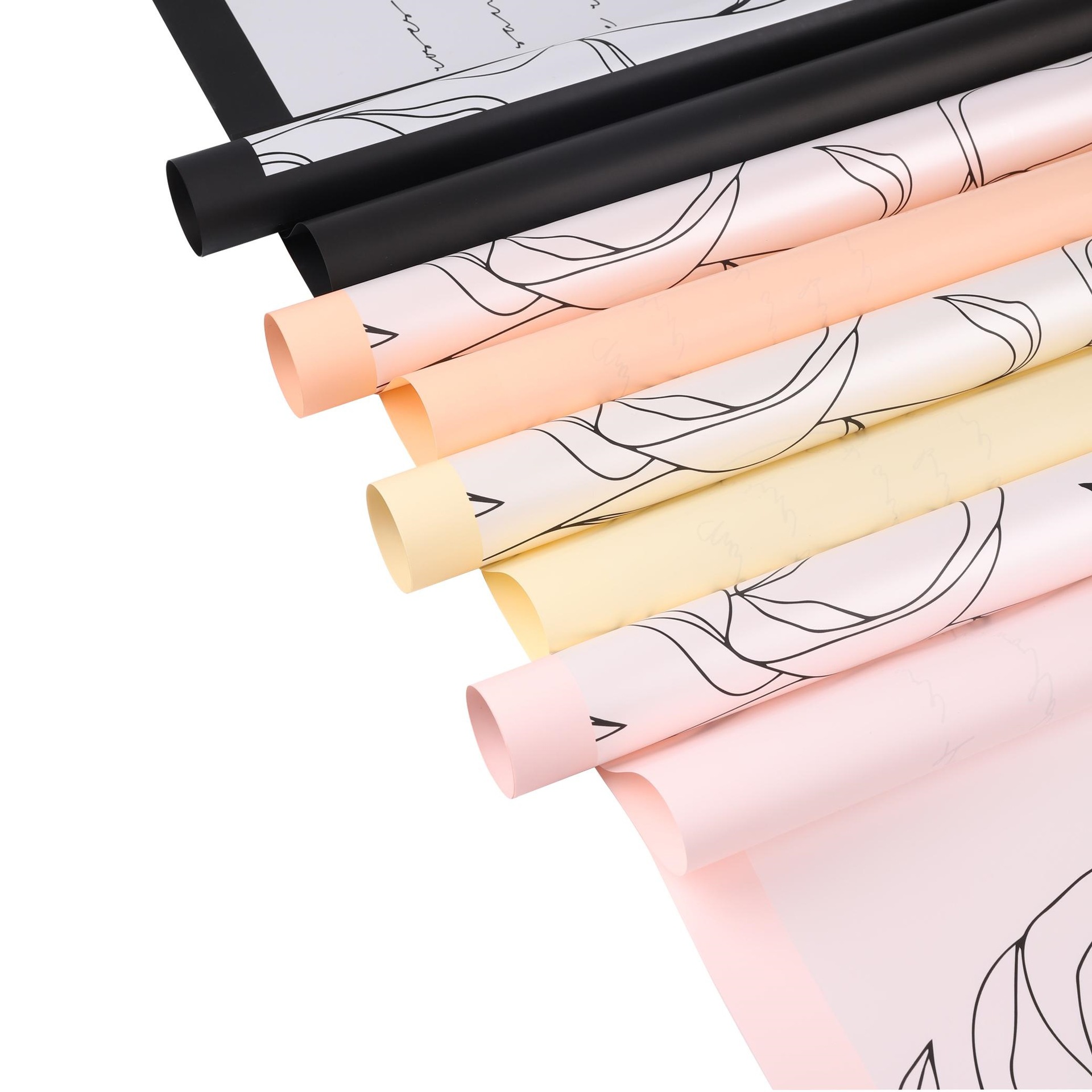 Fábrica de fiestas de flores transfronterizas patrón de rosas flor embalaje de flores de color bordes ramo de flores papel de envoltura florista papel de envoltura