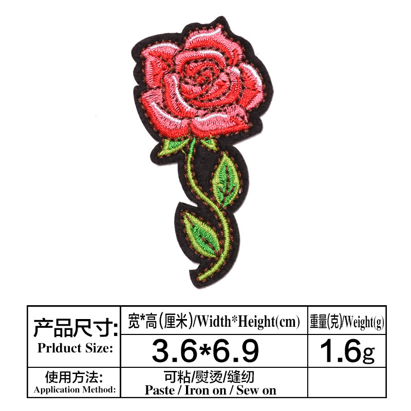 Nuevo personalizado autoadhesivo pegatinas de tela moda Rosa mariposa autoadhesivo bordado parche pegatinas ropa pegatinas