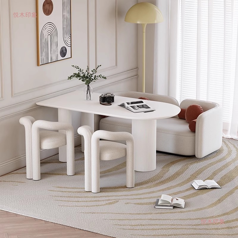 French Cream Style Photo Studio Sofa Set Beauty Salon Wedding Dress Shop Rest Area Order Selection Negotiation Table and Chair Combination