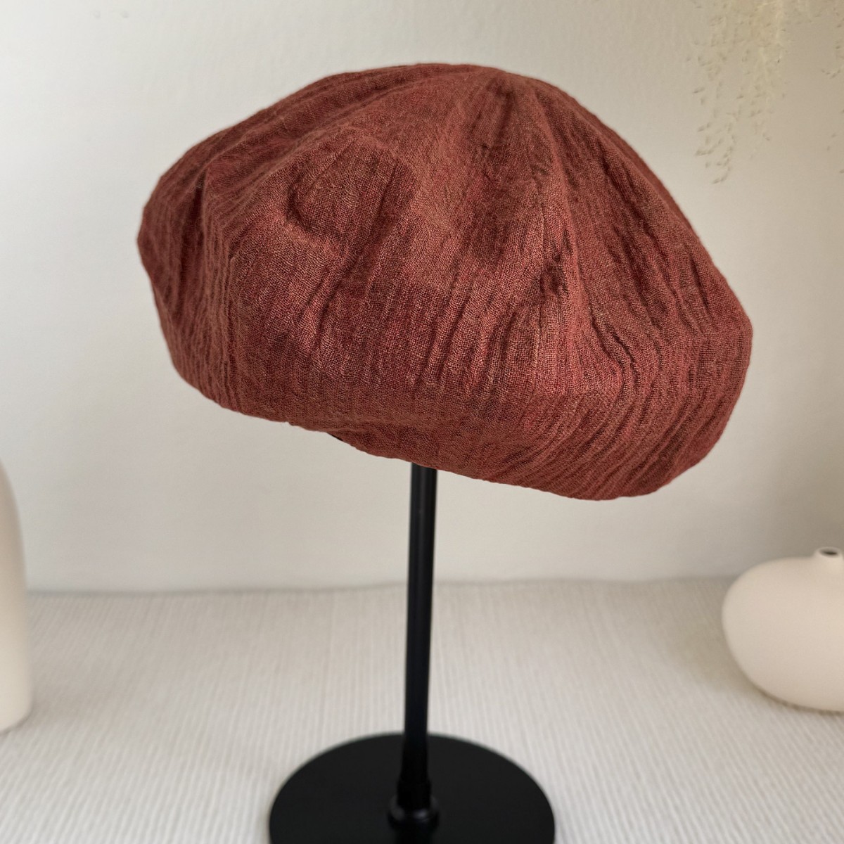 2026 New Style 100% Linen Summer Thin Textured Fashionable Beret for Women, Elegant, Versatile, Breathable and Sun-Shading