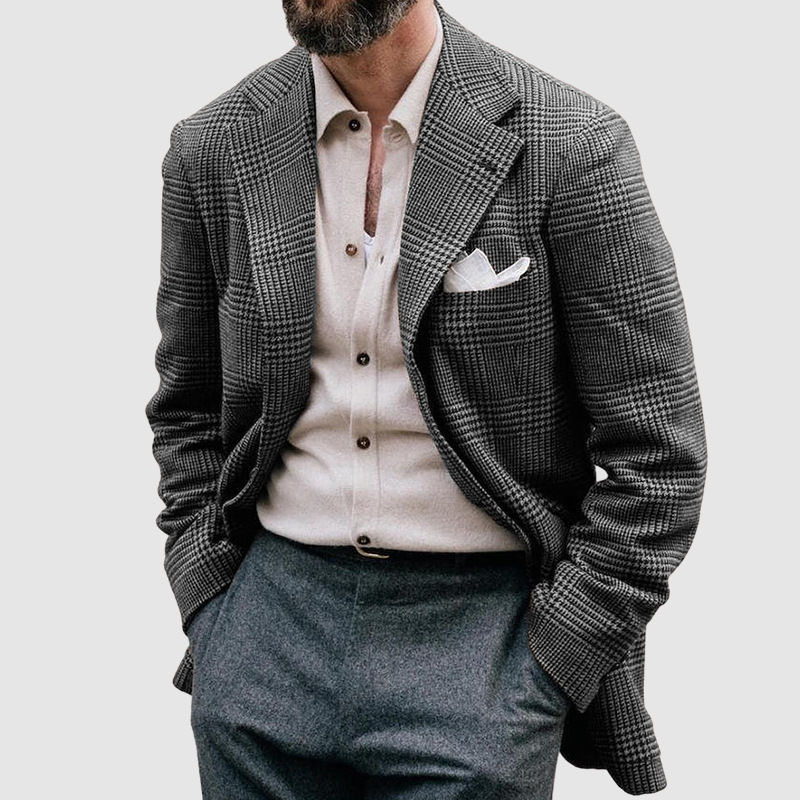 Men's Cross-border Foreign Trade Spring Jacket Casual Printed Double Button Suit Jacket Men's Suit Customization Men's Cross-border Foreign Trade Spring Jacket Casual Printed Double Button Suit Jacket Men's Suit Customization