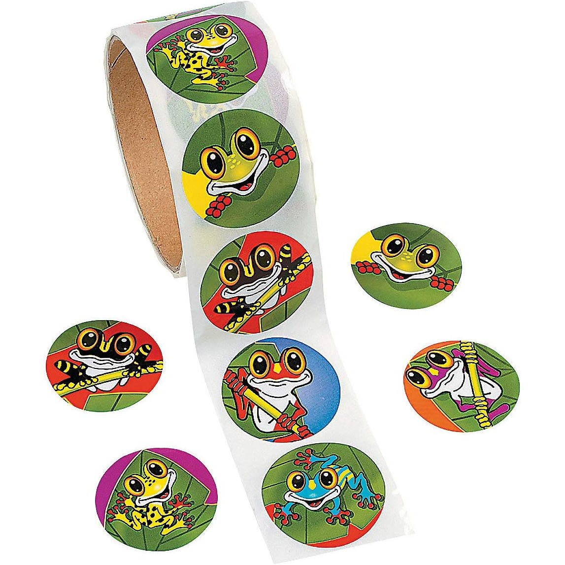 趣味青蛙贴纸卷装儿童学习装饰用贴纸笔记本行李箱玩具贴画手帐