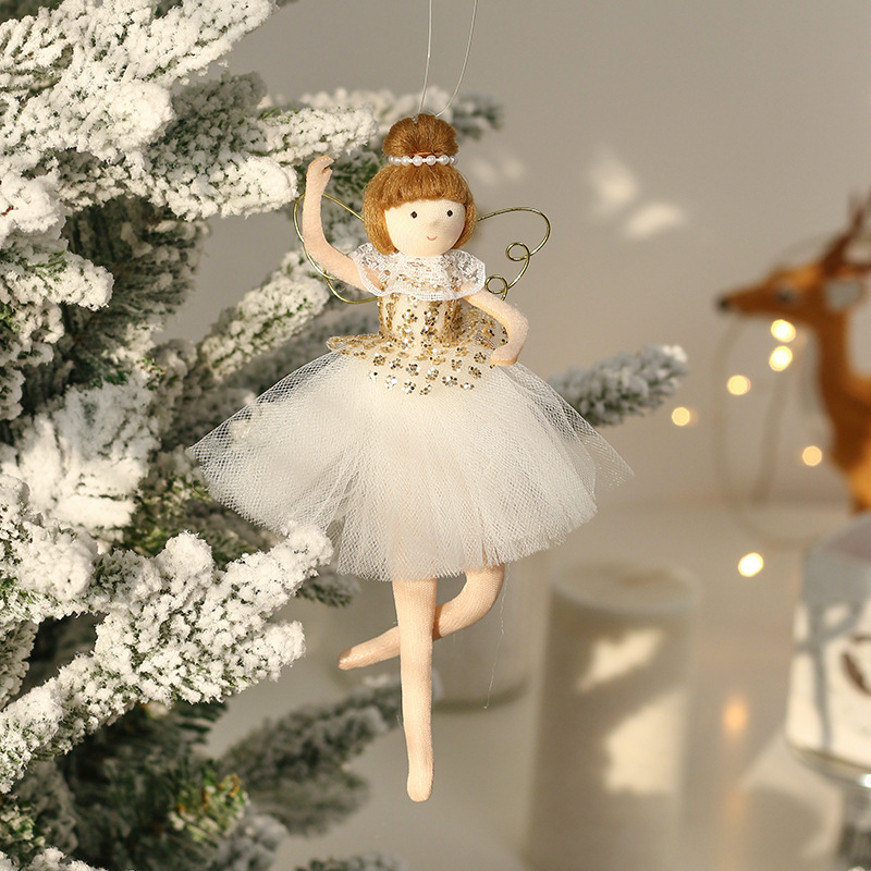Cross-border new product Christmas decoration, cute ballet girl doll, plush angel ornament
