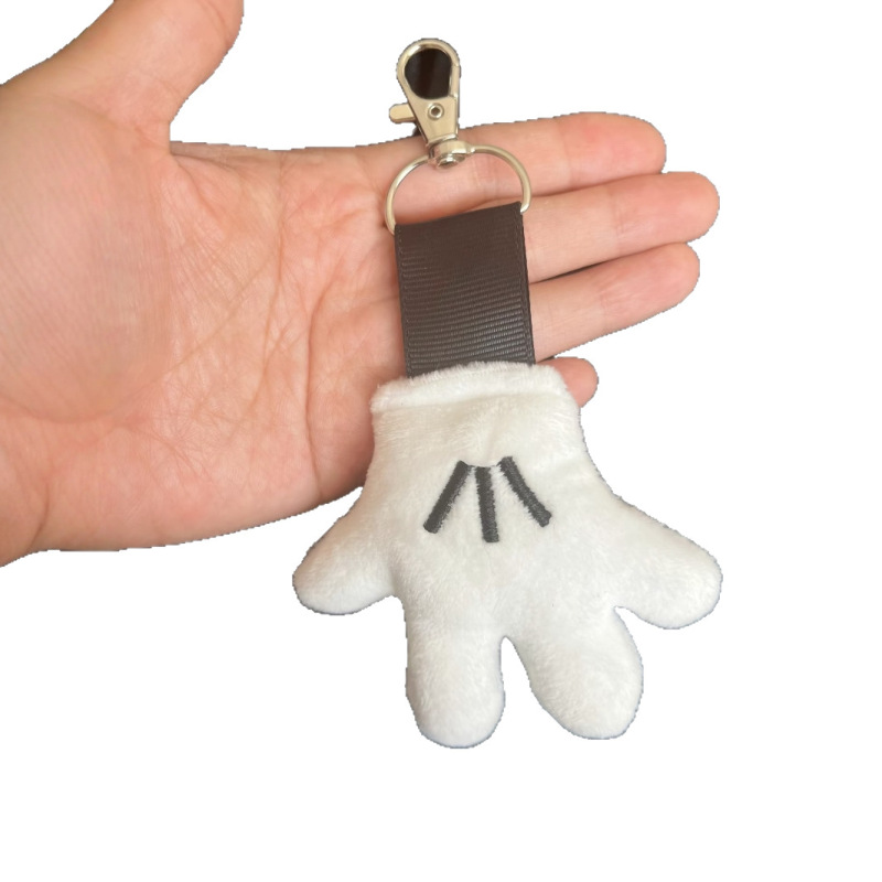 クリエイティブミッキーグローブぬいぐるみキーホルダーかわいい小さな手人形ペンダントバッグカップルペンダント|undefined