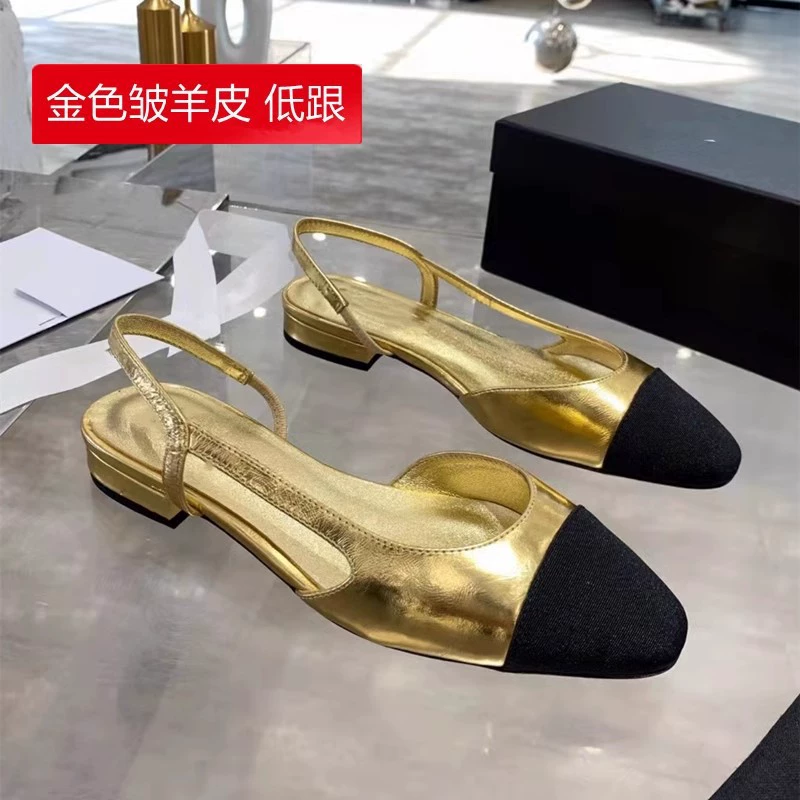 Качественные туфли на каблуке, сандалии, обувь, в стиле Chanel, натуральная кожа, французский стиль