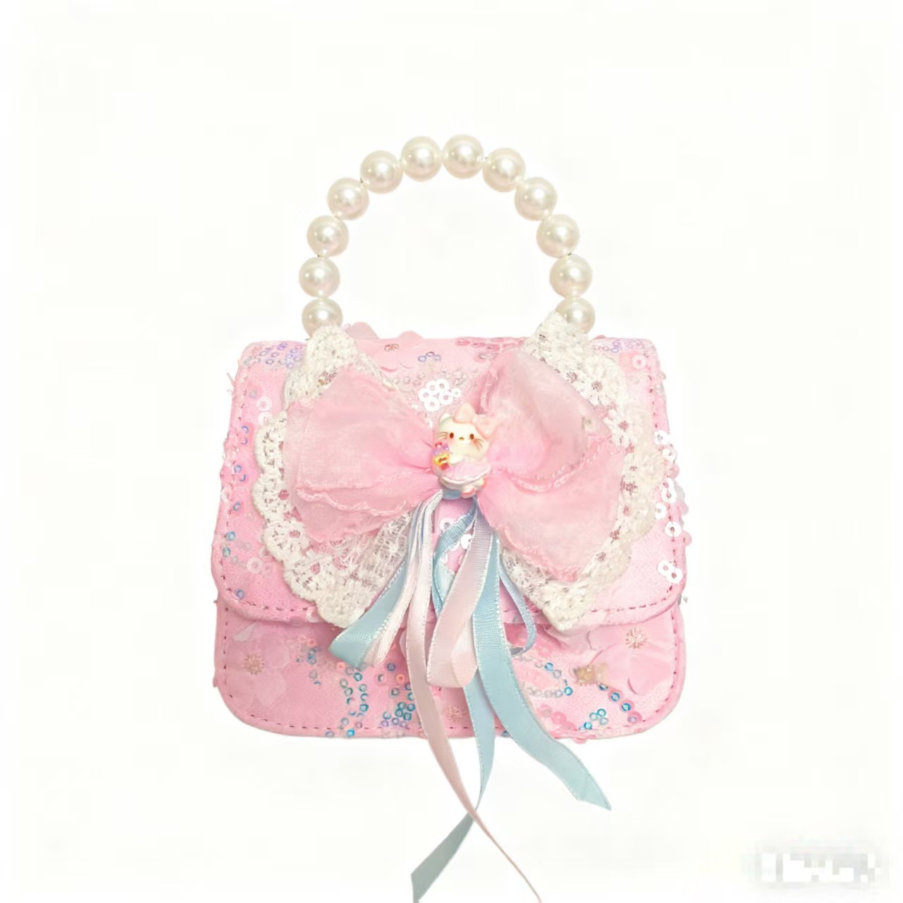 Bow princess pearl bolso Melody KT felino mochila accesorios de chicas pequeñas cadenas de viento fragante bolso para niños