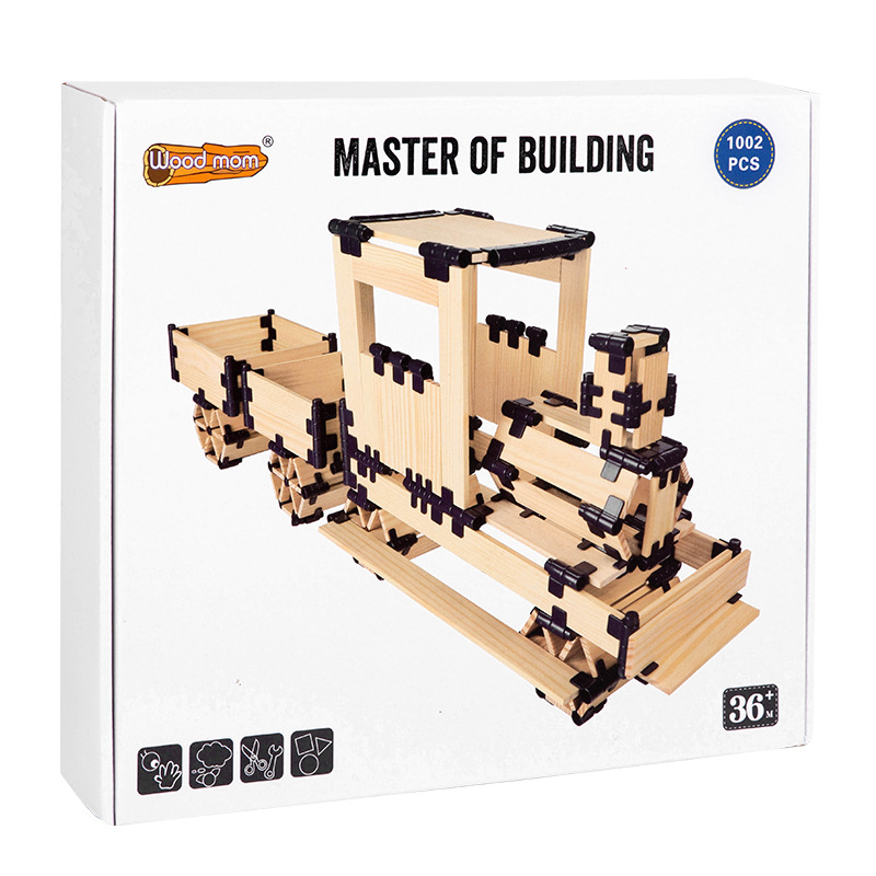 Educación temprana de madera para niños, montaje manual, cerebro práctico, maestro de la arquitectura, bricolaje, montaje libre, juguetes creativos educativos