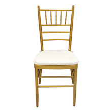 Iron gold chiavari chair tiffany chair aluminum with cushion